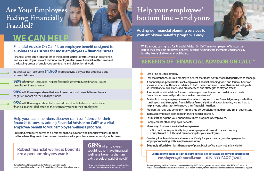 FAOnCall Employer HR Brochure- 25 Pack